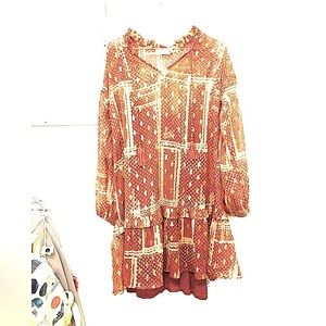 Cream‎ dress with long cami liner